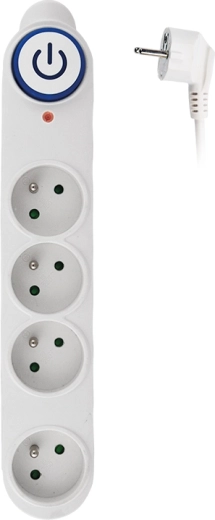 Solight regleta con protección contra sobretensiones de 150 J, 4 tomas, 1,5 m, blanca
