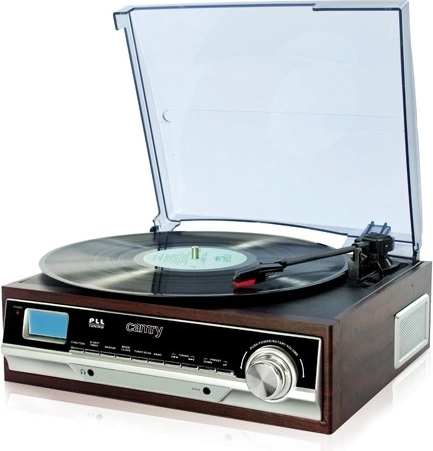 Tocadiscos retro con radio, 3 velocidades y altavoces integrados