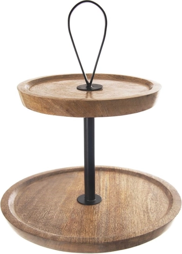 Etażera de madera de dos niveles MANGO 30 cm