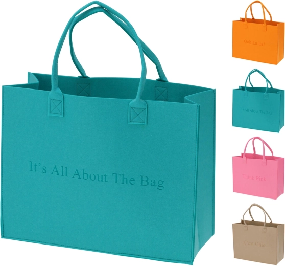 Bolsa de compra de fieltro 44 × 34 × 18 cm, 3 mm, mix de colores