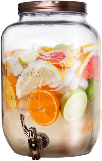 Dispensador de bebidas de vidrio con grifo 8,8 l