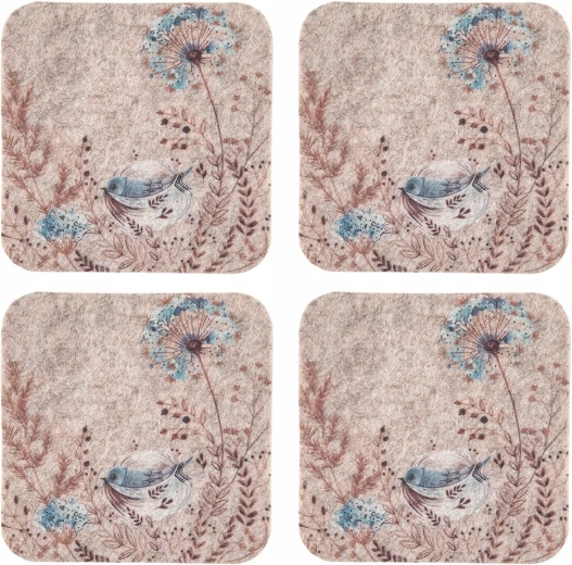Juego de 4 posavasos de fieltro Serenity 10 × 10 cm