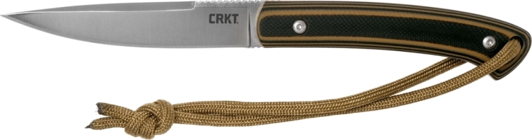CRKT Biwa cuchillo outdoor marrón-negro 7,7 cm con funda
