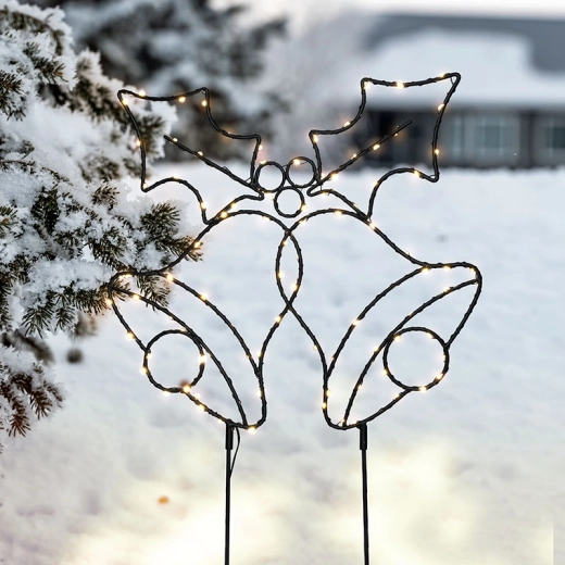 Solight decoración LED exterior de campanas navideñas con temporizador 50 cm, 100 LED