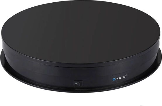 Plataforma giratoria eléctrica Puluz con pantalla 30 cm USB negra
