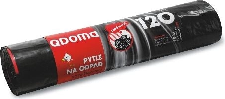 Bolsas de basura con cordón ajustable 120 l, negras, 70 × 100 cm, 35 μ, 10 uds