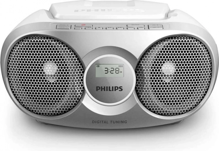 Radio portátil con CD plateada