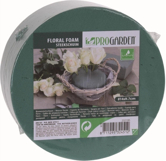 Espuma de arreglo FLOREX diámetro 14 cm, altura 7 cm