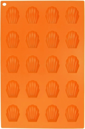 Molde de silicona para galletas conchas, naranja