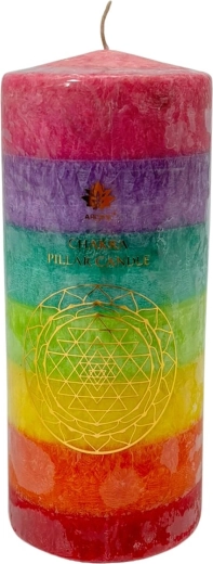 Vela cilíndrica sin aroma de 7 colores, 60 horas de combustión, 460 g