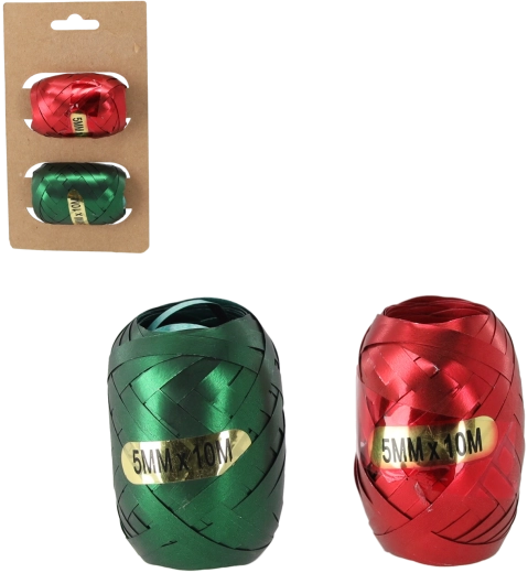 Set de cintas de regalo 5 mm × 10 m – roja y verde