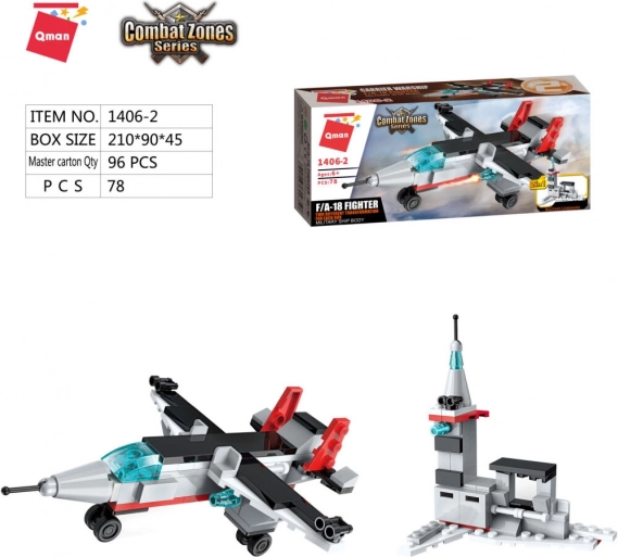Qman Aircraft Carrier set de construcción avión A-1 Skyrider 2 en 1