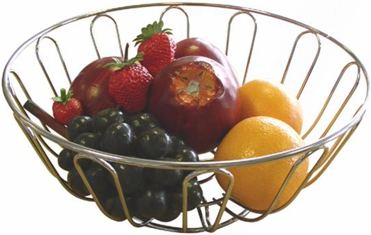 Frutero de metal cromado 24 × 11,5 cm