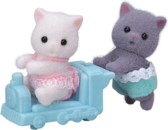 Sylvanian Families gatitos persas – gemelos con trenecito
