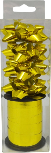 Set de lazos de regalo metálicos dorados, 2 uds (ancho 6 mm)