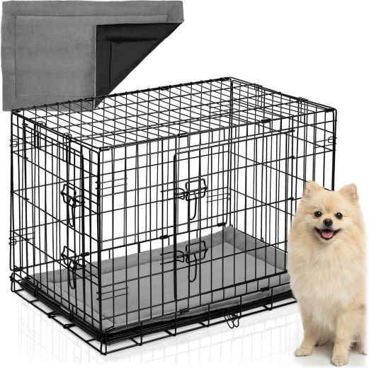 Jaula kennel metálica para perro con cama 75 × 45 × 54 cm