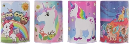 Hucha metálica Unicornios