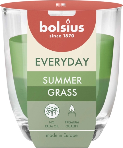 Vela aromática en vaso de cristal Summer grass 8 × 7 cm, 24 h