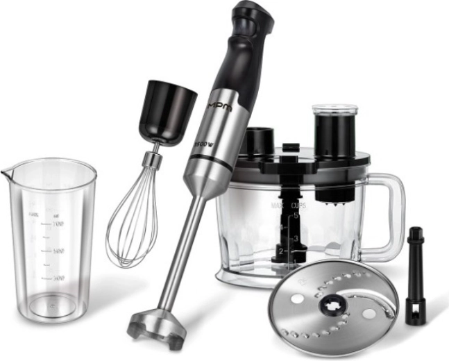Batidora de mano set MBL-39M 1500 W con picadora y disco para cortar