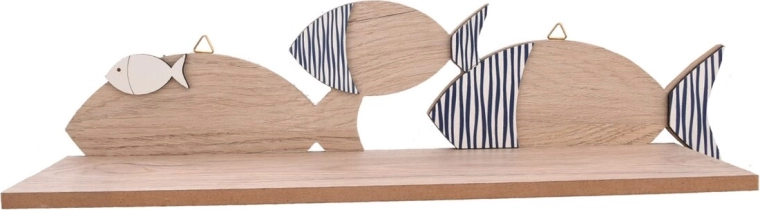 Estantería de pared de madera Beach 38 × 11 × 11 cm