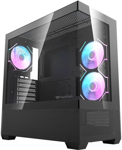 Caja de ordenador darkFlash DS900 Air negra con 7 ventiladores ARGB
