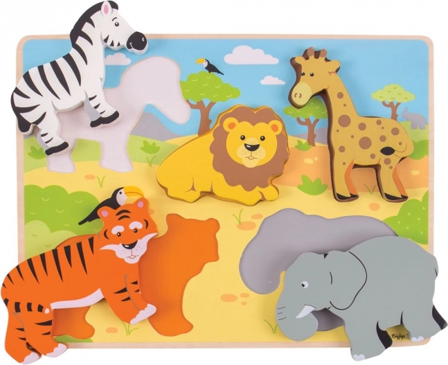 Puzle encajable de safari Bigjigs Toys