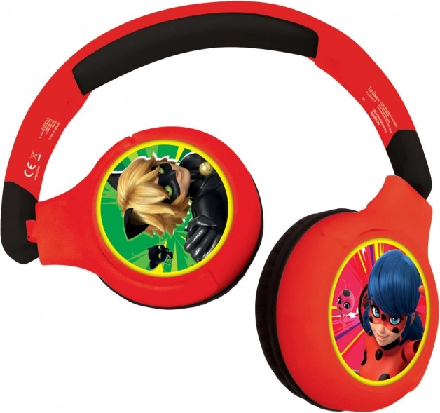Auriculares infantiles inalámbricos Miraculous: Ladybug y Cat Noir, plegables, límite de volumen 85 dB