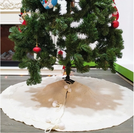 Falda navideña para el árbol blanca