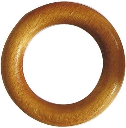 Anillas para barras de cortina de madera oscura 125 mm (10 uds)