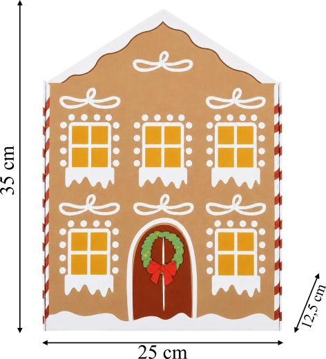 Calendario de Adviento navideño con forma de casita y cajones
