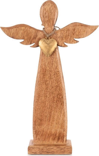 Figura de ángel de madera de mango 42 cm
