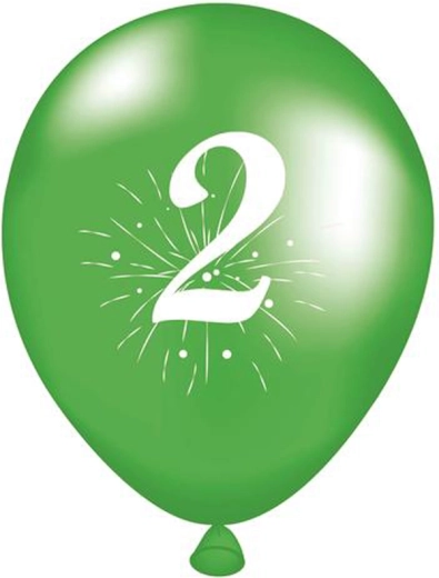 Globos con número 2, 5 uds., de látex