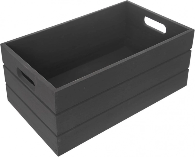 Caja de almacenamiento de madera 31 × 21 × 13 cm, negra