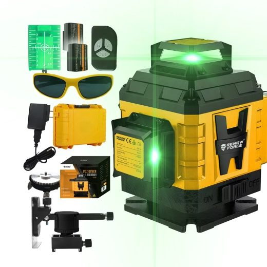 Láser de líneas cruzadas Renew Force 4D con 16 líneas verdes de 360°