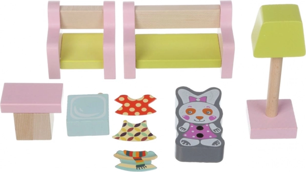 Sala de estar - muebles de madera para muñecas Cubika