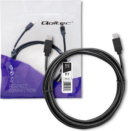 Cable USB-C a USB-C para transferencia de datos y carga, 3 m, negro