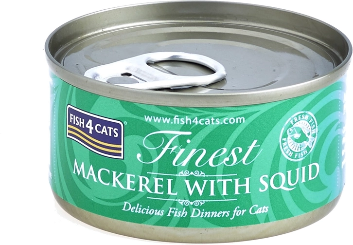 Conserva para gatos Fish4Cats caballa con calamar 70 g