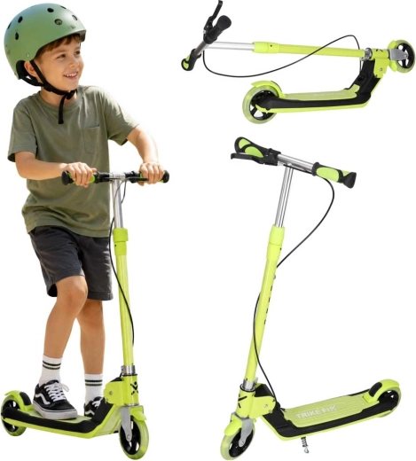 Trike Fix patinete infantil plegable con ruedas LED, verde neón