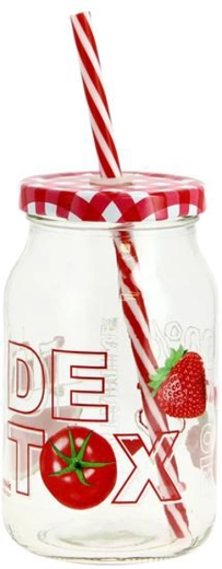 Tarro con pajita Detox 450 ml
