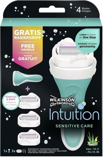 Wilkinson Intuition Sensitive Care maquinilla de afeitar para mujer con cabezales de recambio