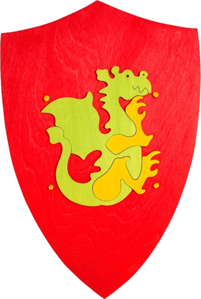 Escudo de madera con dragón Fauna
