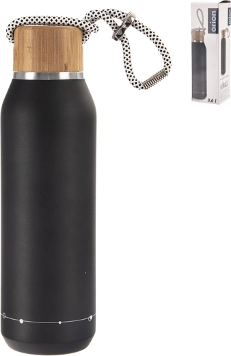 Botella térmica de acero inoxidable 0,6 l negra
