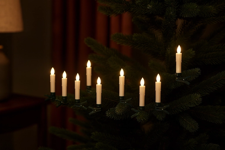 Juego de 10 velas LED con pinza y mando a distancia 1,9 × 9 cm