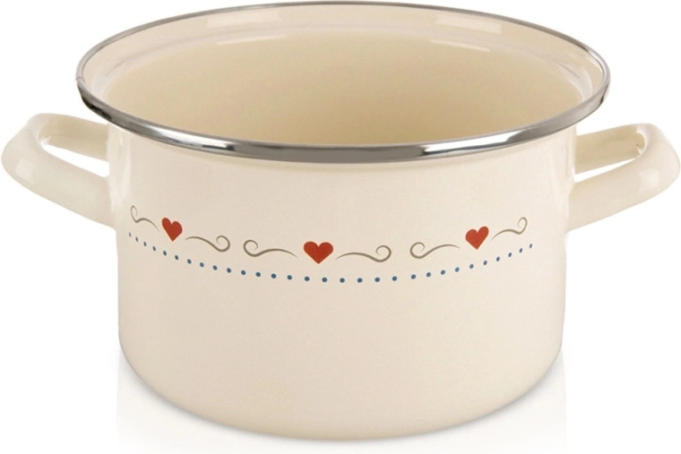 Olla esmaltada Tonca 18 cm, 2 l, color crema