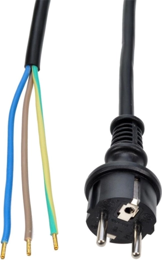 Solight flexo cable 3× 1,5 mm² de goma negro 2,5 m