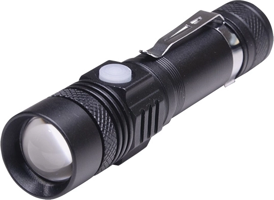 Linterna LED recargable Solight con soporte para bicicleta 400 lm, zoom, Li-Ion