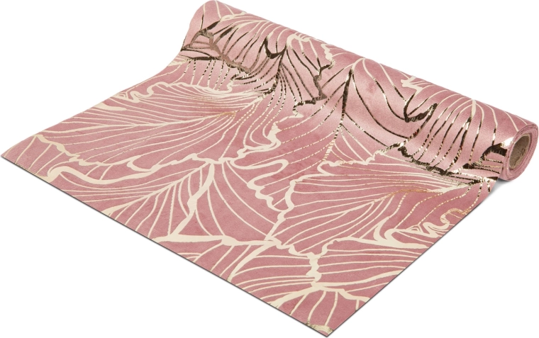Camino de mesa navideño rosa dorado de 180 × 28 cm