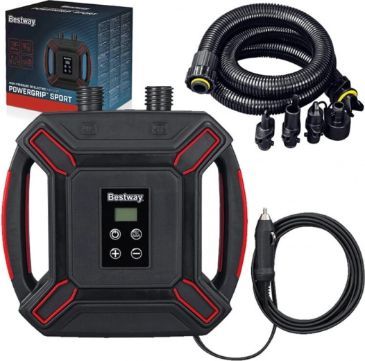 Bomba eléctrica de alta presión Bestway para coche con LCD y 4 adaptadores