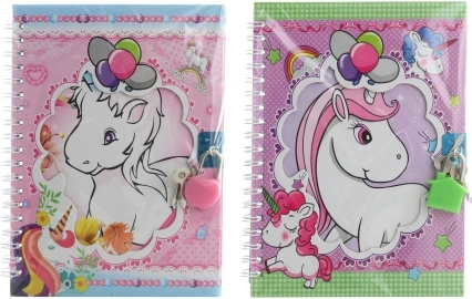 Cuaderno con candado con motivo de unicornios