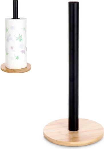 Soporte metálico para toallas de papel negro 32,5 cm